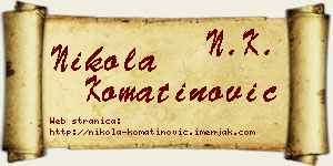 Nikola Komatinović vizit kartica
